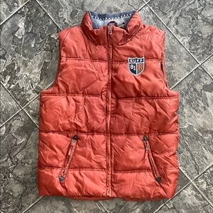 RUFF HEWN Womenโs Burnt Orange Puffer Vest Coastal Cottagecore Outdoor Warm